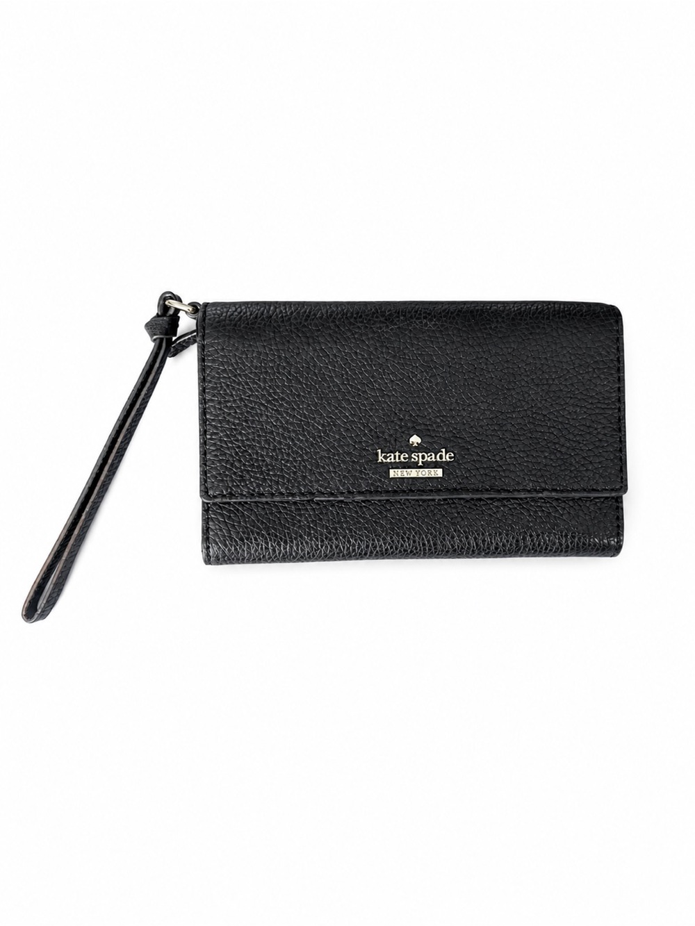 Kate Spade Black Pebbled Leather Wristlet